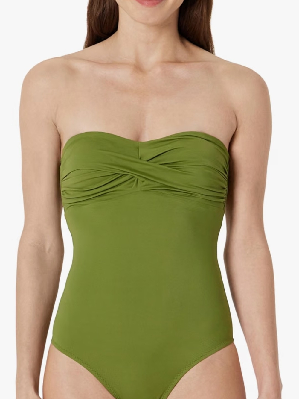 Amazon Essentials Olive Green Strapless One-Piece Swimsuit New Make An Offer!
